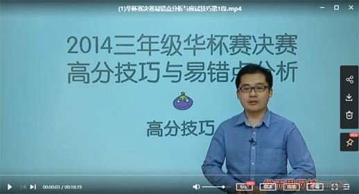 2014年奥数华杯赛中年级复决赛历年真题精讲视频课程(王笑寒 7讲)